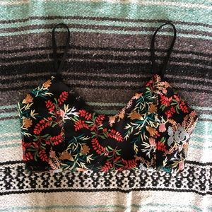 Urban Outfitters Colorful Embroidered Bra Top